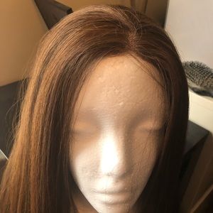 Wig 100% Remy human hair blend brown 22-24”